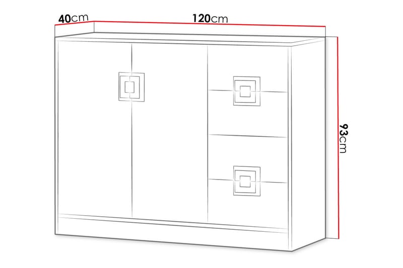 Kommode Hermanboda 120x40x93 cm - Beige / Hvit - Oppbevaring - Oppbevaringsmøbler - Kommode
