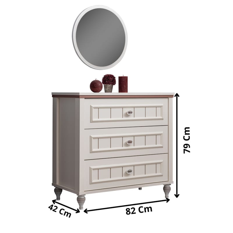 Kommode Homitis Ezgi (82 x 79 x 42 cm) lys krem - Oppbevaring - Oppbevaringsm øbler - Kommode