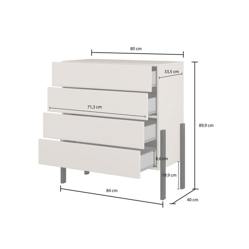 Kommode Jukon S med 4 skuffer - Oppbevaring - Oppbevaringsmøbler - Kommode