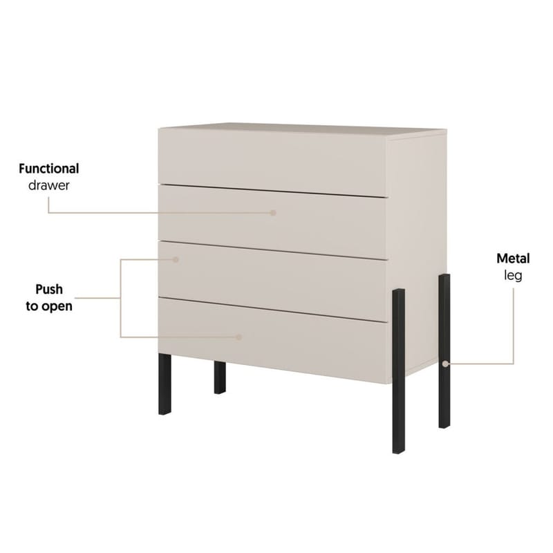 Kommode Jukon S med 4 skuffer - Oppbevaring - Oppbevaringsmøbler - Kommode