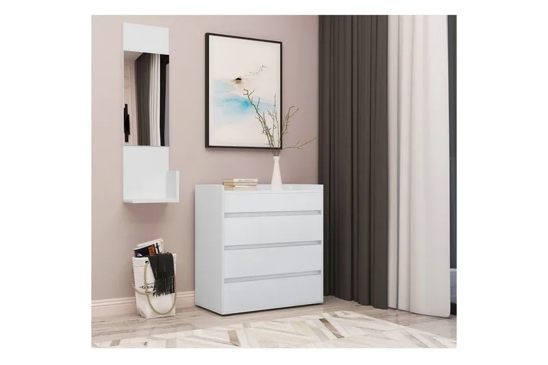 Kommode Kosmo Hvit, 4 skuffer - Hvit, 4 skuffer - Oppbevaring - Oppbevaringsmøbler - Kommode