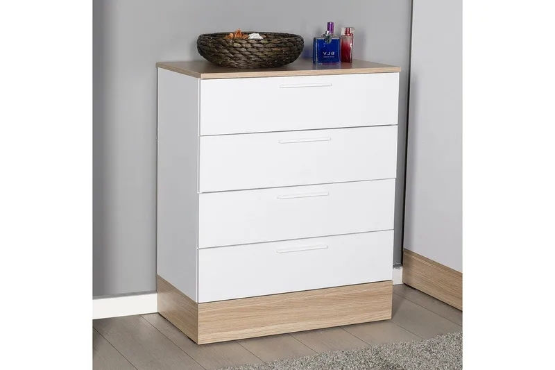 Kommode Matul Eik / Hvit - Mellomfarget tre/Hvit - Oppbevaring - Oppbevaringsmøbler - Kommode