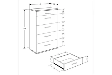 Kommode Matul Valnøtt - Rødfarget tre - Oppbevaring - Oppbevaringsmøbler - Kommode