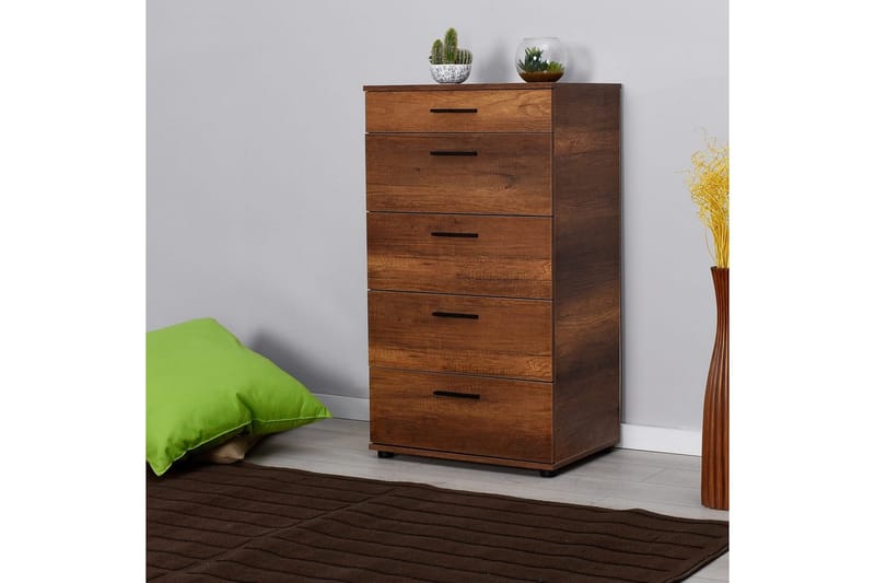 Kommode Matul Valnøtt - Rødfarget tre - Oppbevaring - Oppbevaringsmøbler - Kommode
