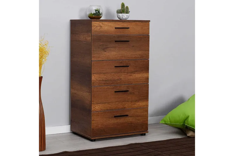 Kommode Matul Valnøtt - Rødfarget tre - Oppbevaring - Oppbevaringsmøbler - Kommode