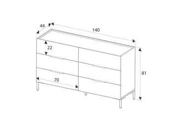 Kommode Matul Valnøtt - Valnøtt - Oppbevaring - Oppbevaringsmøbler - Kommode