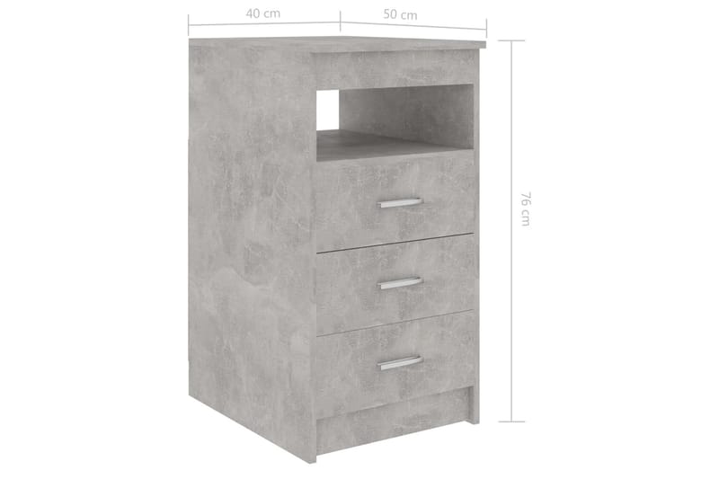 Kommode med skuffer betonggrå 40x50x76 cm sponplate - Grå - Kommode - Entrekommode - Entreoppbevaring