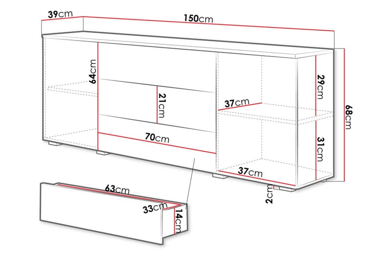 Kommode - Natur/Hvit - Oppbevaring - Oppbevaringsmøbler - Kommode