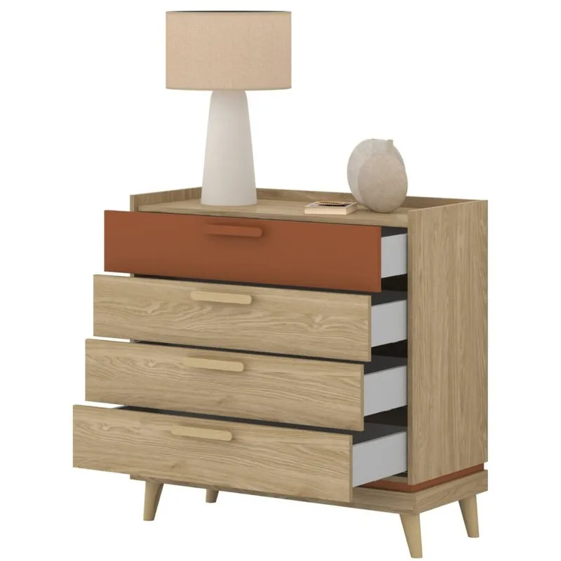 Kommode Scandi med 4 skuffer - Oljet eik - Oppbevaring - Oppbevaringsmøbler - Kommode