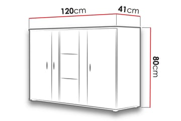 Kommode Soho 41x120 cm LED-belysning - Eik/Svart/Blå - Oppbevaring - Oppbevaringsmøbler - Kommode