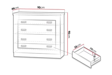 Kommode Tadeusz 90x44x90 cm - Oppbevaring - Oppbevaringsmøbler - Kommode