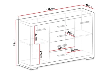 Kommode Vegas 41x148 cm - Eik - Oppbevaring - Oppbevaringsmøbler - Kommode