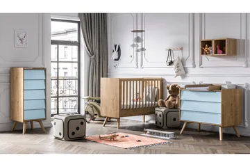 Kommode Vintage Tre / Natur / Blå - VOX - Oppbevaring - Oppbevaringsmøbler - Kommode