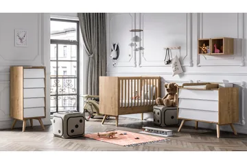 Kommode Vintage Tre / Natur / Hvit - VOX - Oppbevaring - Oppbevaringsmøbler - Kommode