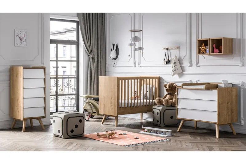 Kommode Vintage Tre / Natur / Hvit - VOX - Oppbevaring - Oppbevaringsmøbler - Kommode