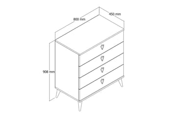 Kommode Zakkum 80x90,8 cm - Brun - Oppbevaring - Oppbevaringsmøbler - Kommode