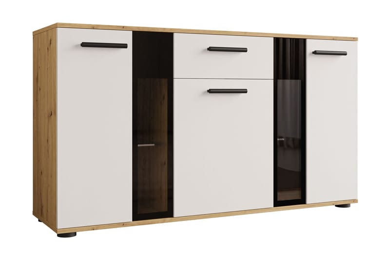 Komoda Leagreen 140 cm, Tre/natur/Hvit