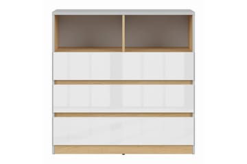 Leokkol Kommode 90 cm - Hvit|Tre/natur|Grå - Oppbevaring - Oppbevaringsmøbler - Kommode