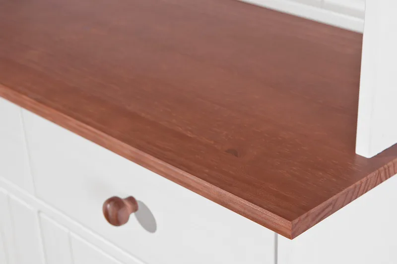 Livesey Skjenkvitrin A 131 cm - Hvit/Natur - Oppbevaring - Oppbevaringsmøbler - Kommode