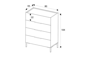 Matul Kommode 80 cm - Hvit - Oppbevaring - Oppbevaringsmøbler - Kommode