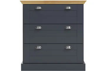 Kommode Motala 75x35x80 cm, Antrasitt/Eik - 75x35x80 cm, Antrasitt/Eik - Oppbevaring - Oppbevaringsmøbler - Kommode