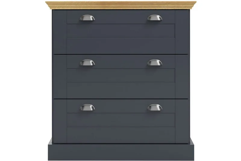 Kommode Motala 75x35x80 cm, Antrasitt/Eik - 75x35x80 cm, Antrasitt/Eik - Oppbevaring - Oppbevaringsmøbler - Kommode