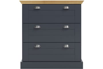 Kommode Motala 75x35x80 cm, Antrasitt/Eik - 75x35x80 cm, Antrasitt/Eik - Oppbevaring - Oppbevaringsmøbler - Kommode