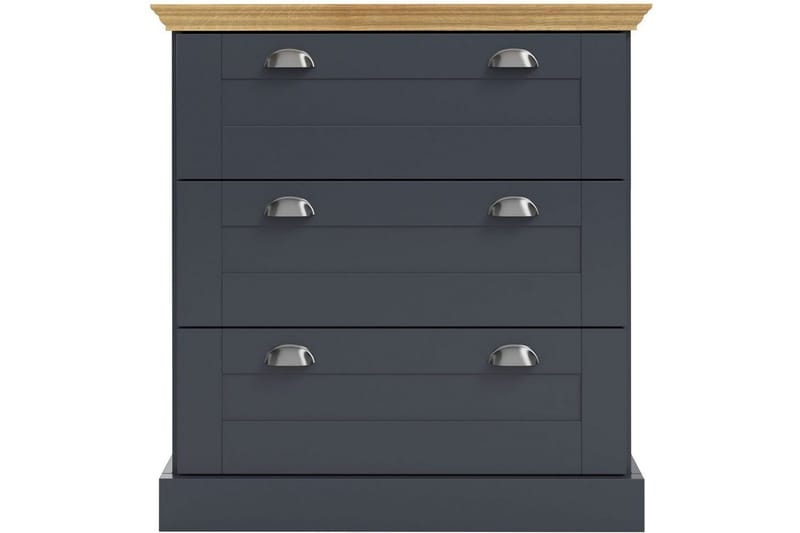 Kommode Motala 75x35x80 cm, Antrasitt/Eik - 75x35x80 cm, Antrasitt/Eik - Oppbevaring - Oppbevaringsmøbler - Kommode