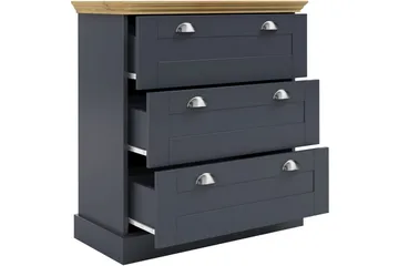 Kommode Motala 75x35x80 cm, Antrasitt/Eik - 75x35x80 cm, Antrasitt/Eik - Oppbevaring - Oppbevaringsmøbler - Kommode