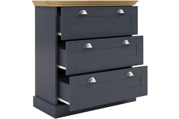 Kommode Motala 75x35x80 cm, Antrasitt/Eik - 75x35x80 cm, Antrasitt/Eik - Oppbevaring - Oppbevaringsmøbler - Kommode