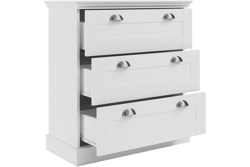 Kommode Motala 75x35x80 cm, Hvit - 75x35x80 cm, Hvit - Oppbevaring - Oppbevaringsmøbler - Kommode