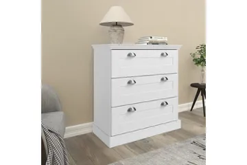 Kommode Motala 75x35x80 cm, Hvit - 75x35x80 cm, Hvit - Oppbevaring - Oppbevaringsmøbler - Kommode