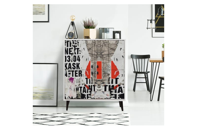 Multi Purpose Cabinet Hvit|Svart - Hvit/Svart/Rød - Oppbevaring - Oppbevaringsmøbler - Kommode