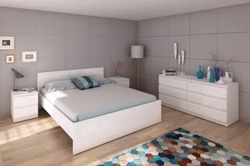 Naia Kommode 154 cm - Hvit/Høyglans - Oppbevaring - Oppbevaringsmøbler - Kommode