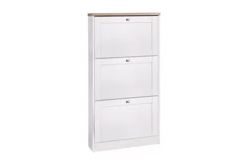 Naveen Skoskap 70x130 cm - Hvit / Brun - Oppbevaring - Skooppbevaring - Skoskuff