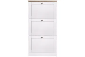 Naveen Skoskap 70x130 cm - Hvit / Brun - Oppbevaring - Skooppbevaring - Skoskuff