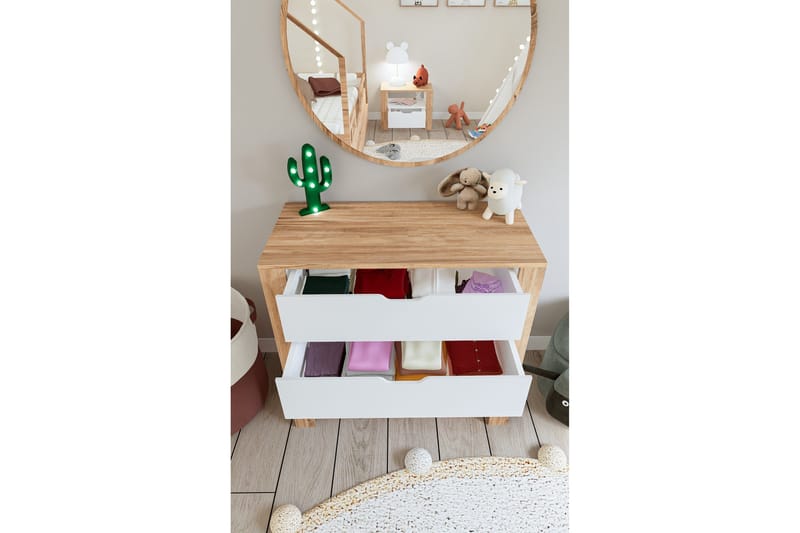 Nordhs Kommode 90 cm - Lys brun/Hvit - Oppbevaring - Oppbevaringsmøbler - Kommode