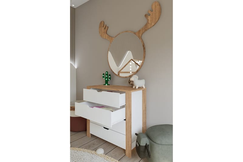 Nordhs Kommode 90 cm - Lys brun/Hvit - Oppbevaring - Oppbevaringsmøbler - Kommode