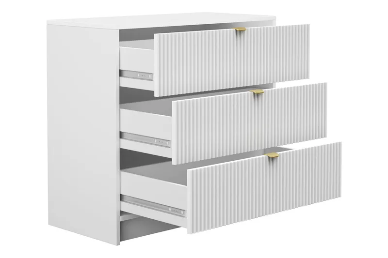 Novaj Høy kommode 80x40x75 cm i tre med oppbevaringsskuffer - Beige - Oppbevaring - Skap - Oppbevaringsskap