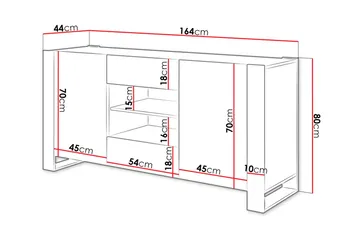 Oberting Kommode 164x44 cm - Grå / Tre / Natur - Oppbevaring - Oppbevaringsmøbler - Kommode
