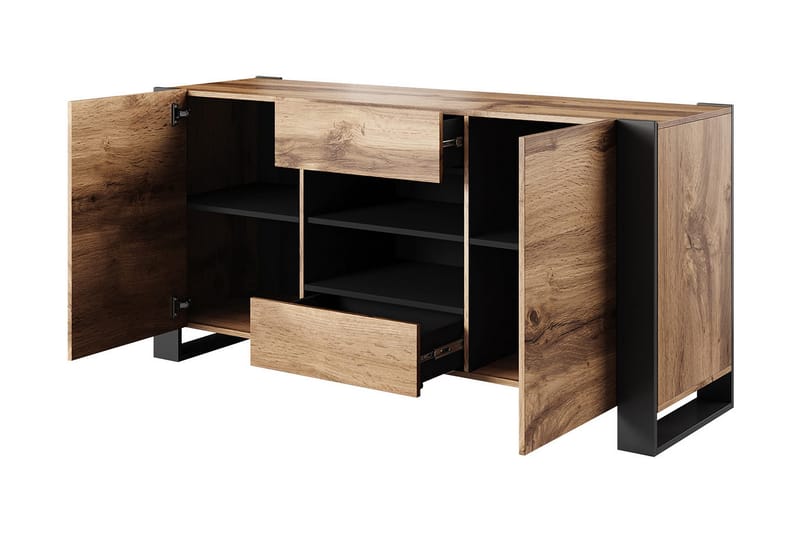 Oberting Kommode 164x44 cm - Grå / Tre / Natur - Oppbevaring - Oppbevaringsmøbler - Kommode