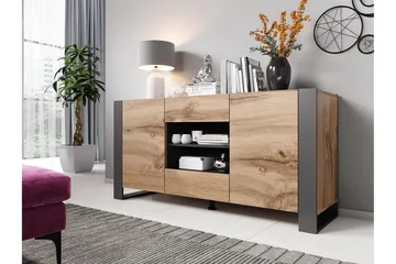 Oberting Kommode 164x44 cm - Grå / Tre / Natur - Oppbevaring - Oppbevaringsmøbler - Kommode