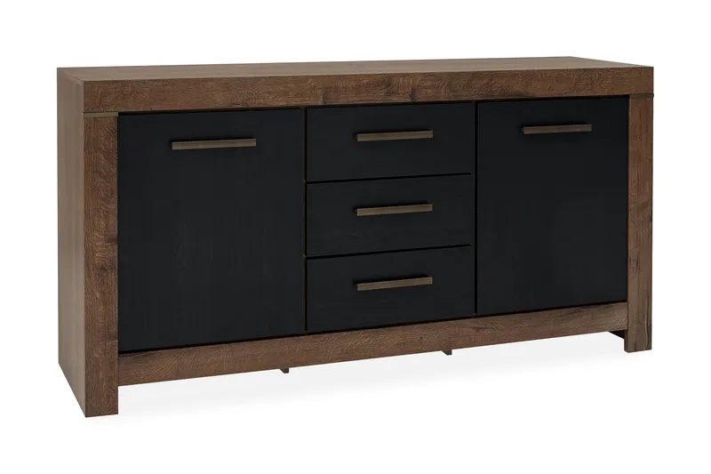 Olender Kommode 160x85 cm, Tre/natur|Svart