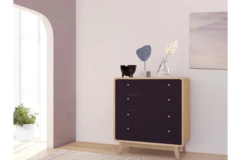 Olivet Kommode 80x39 cm - Natur/Svart - Oppbevaring - Oppbevaringsmøbler - Kommode