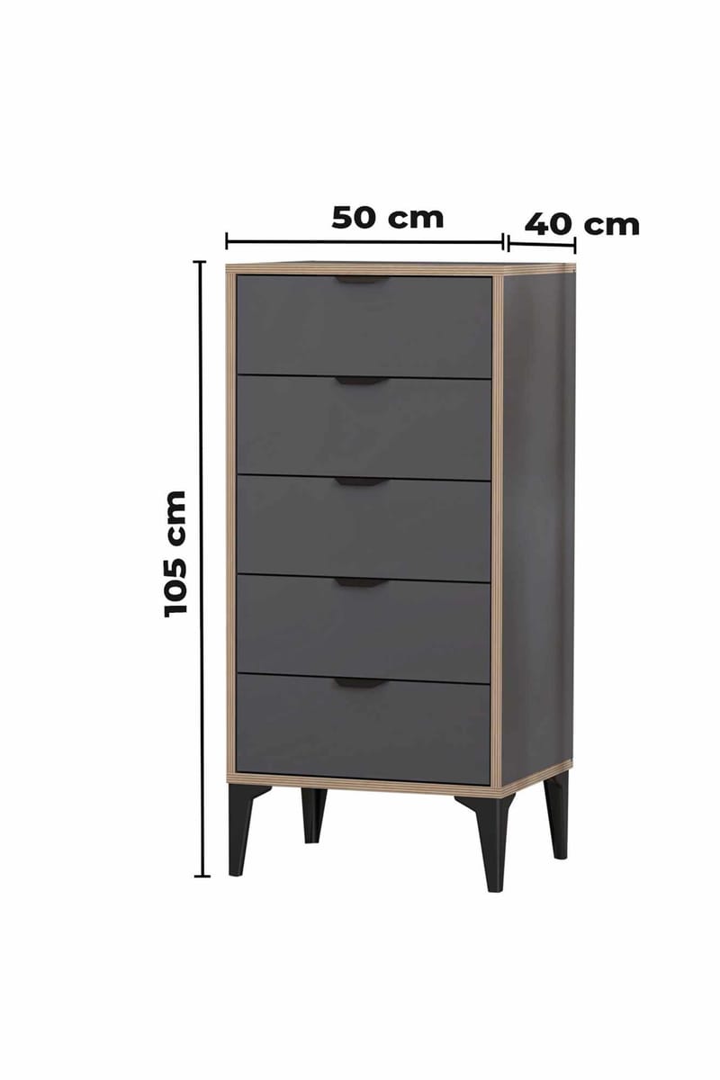 Olyros kommode 105 cm - Antrasitt - Oppbevaring - Oppbevaringsmøbler - Kommode