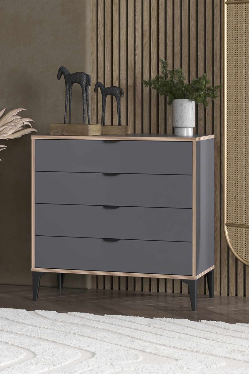 Olyros kommode 90 cm - Antrasitt - Oppbevaring - Oppbevaringsmøbler - Kommode