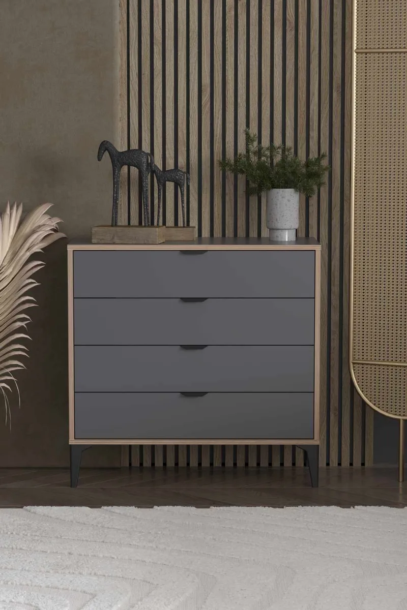Olyros kommode 90 cm - Antrasitt - Oppbevaring - Oppbevaringsmøbler - Kommode