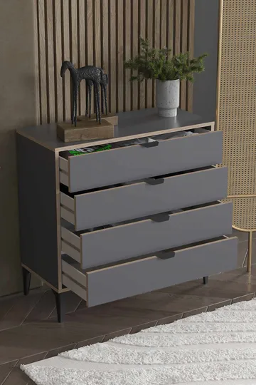 Olyros kommode 90 cm - Antrasitt - Oppbevaring - Oppbevaringsmøbler - Kommode