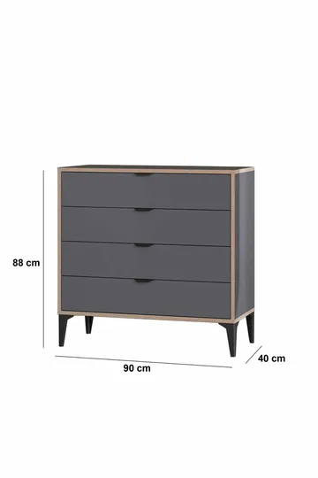 Olyros kommode 90 cm - Antrasitt - Oppbevaring - Oppbevaringsmøbler - Kommode
