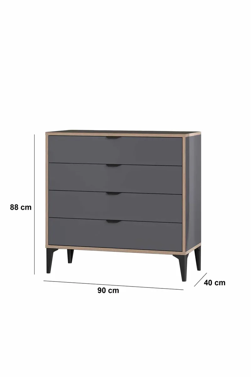 Olyros kommode 90 cm - Antrasitt - Oppbevaring - Oppbevaringsmøbler - Kommode